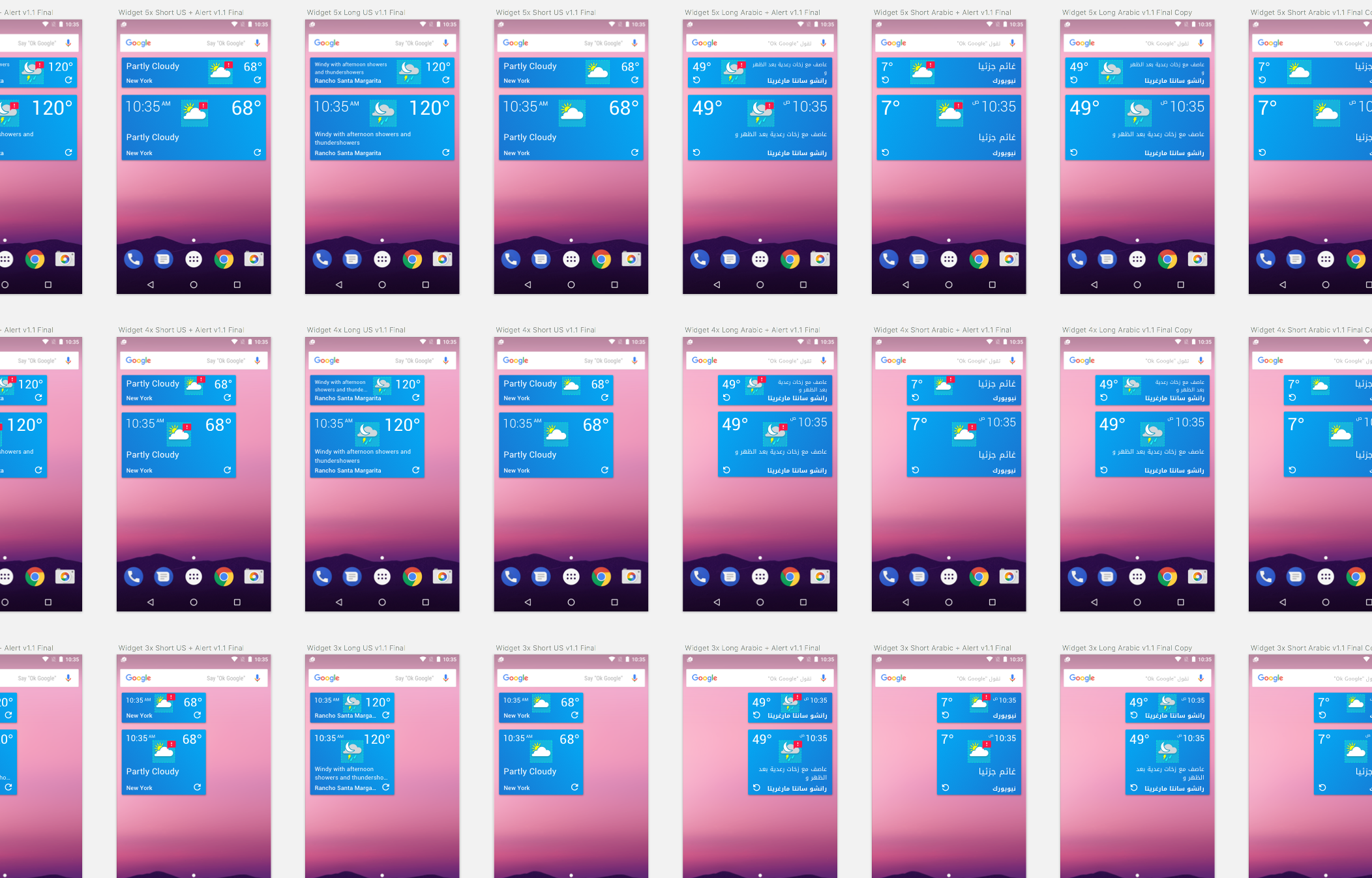 Final notification treatments and launcher widget — frame 5